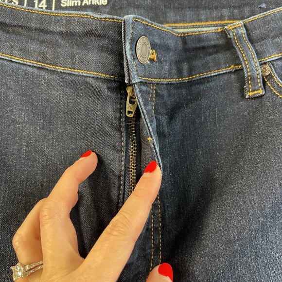 Talbots Size 14 Jeans Flawless Slim Ankle High Rise Stretch Women’s Flattering - Picture 5 of 15